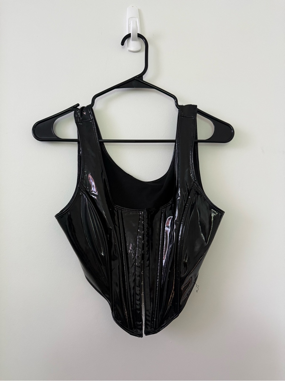 Shiny Black Patent Corset Top